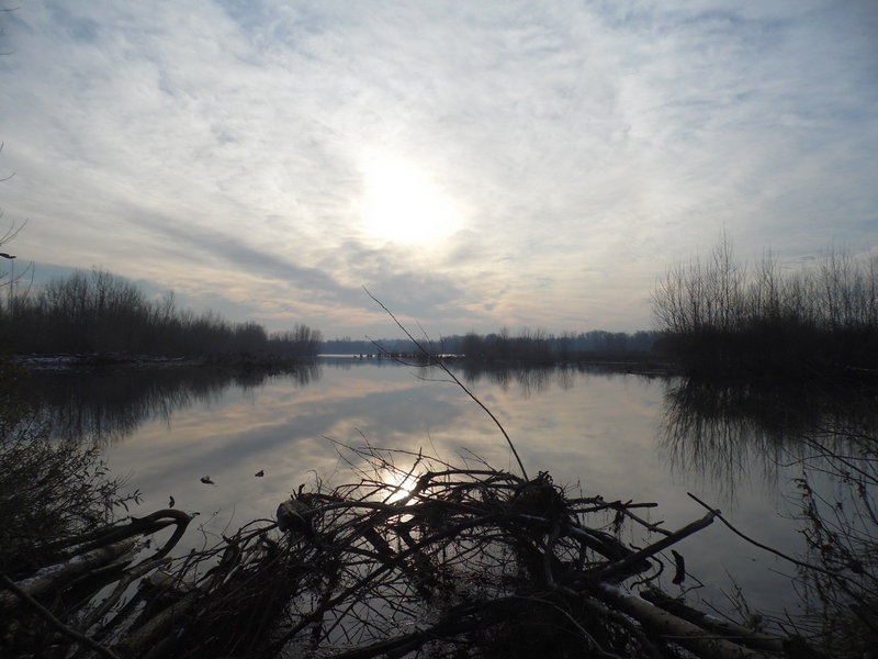 Tramonto invernale sul Ticino